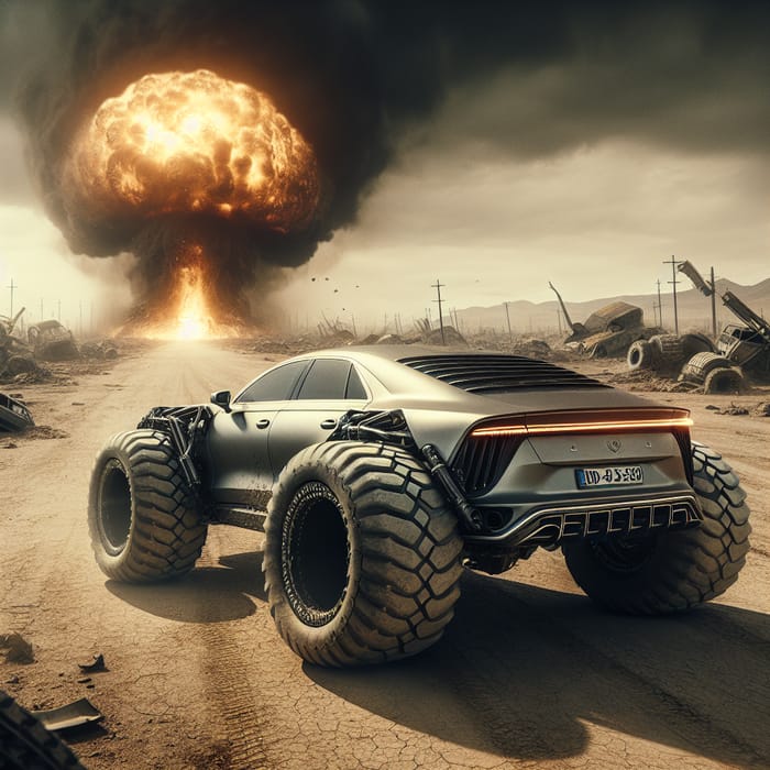 Mad Max-Inspired Sport Sedan in Dystopian Desert