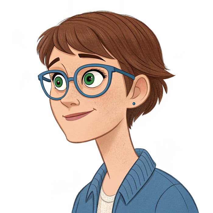 Pixar Character: Slim 46-Year-Old with Glasses