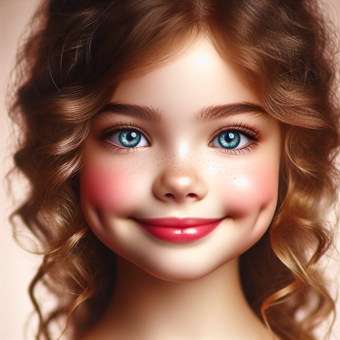 Chubby Cheeks, Dimple Chin, Rosy Lips - Fair Blue-Eyed Girl