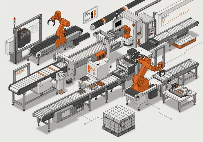 Advanced Industrial Automation System Illustration