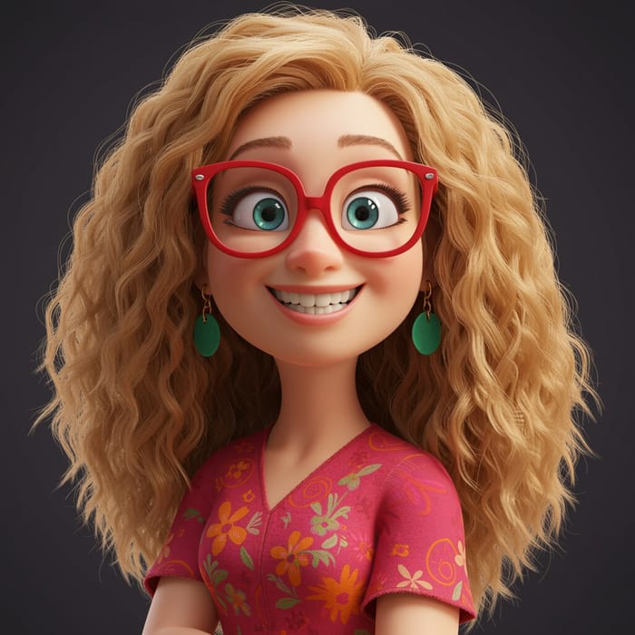 Vibrant Pixar Character: Hippie Style & Big Smile