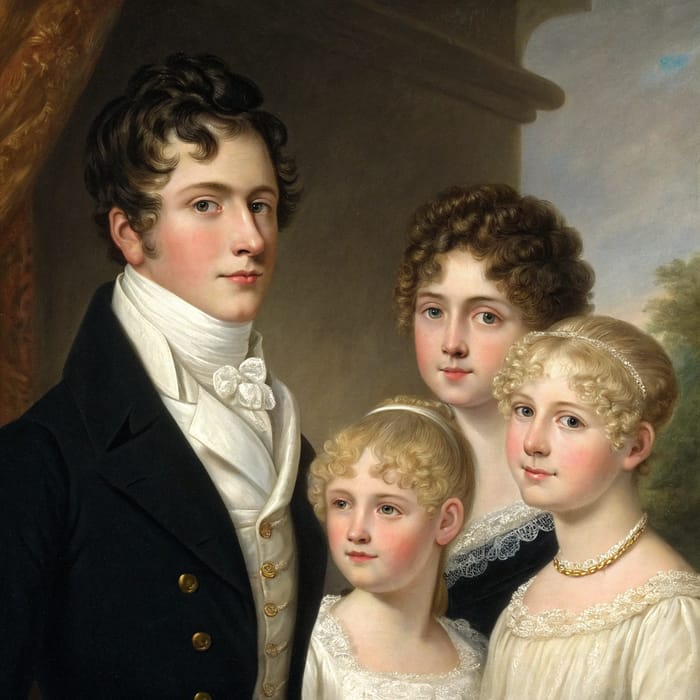 Regency Family Portrait of Five Brothers