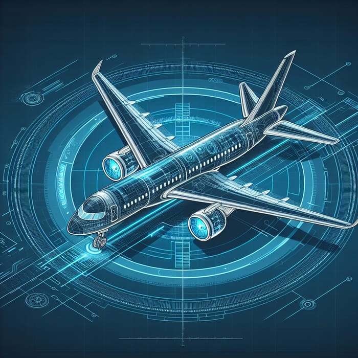 Futuristic Aircraft Blueprint Design