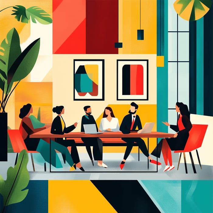 Diverse Team Collaboration in Modern Office