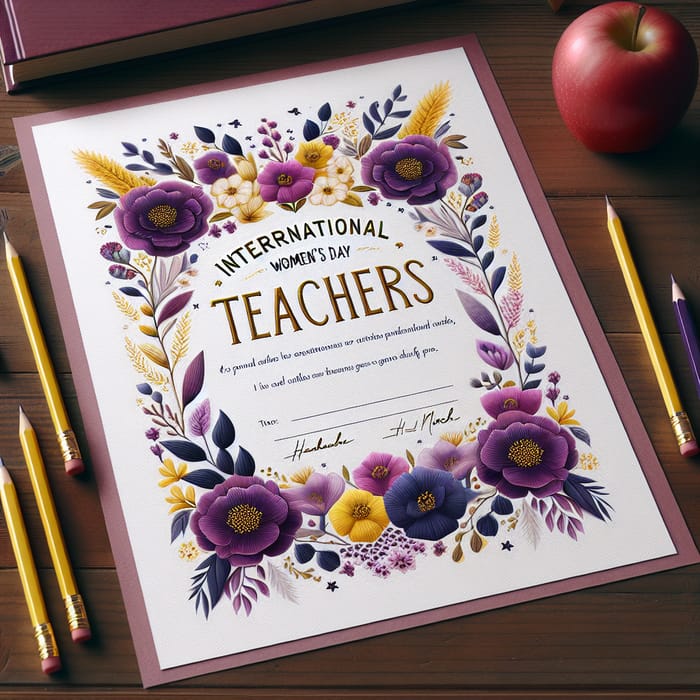 Beautiful Teacher's Day Certificate | Elegant Floral Design