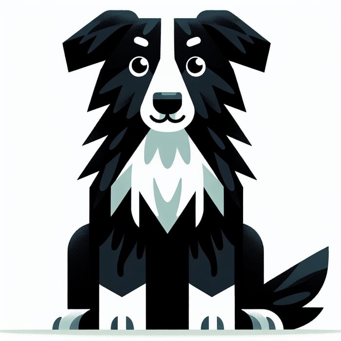 Black Dog with White Triangle Chest and Curly Fur