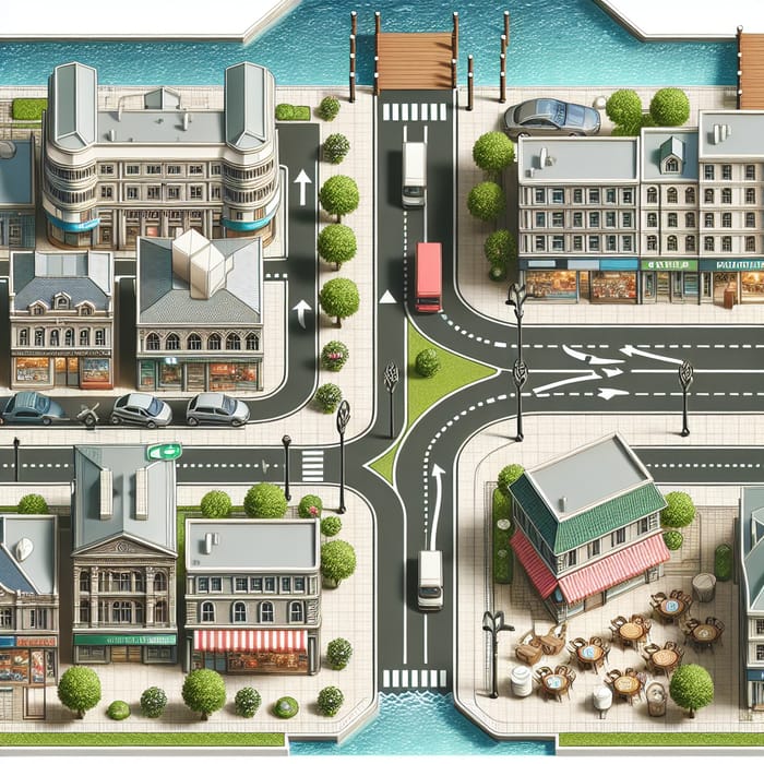 City Route: Main Street, Supermarket, Cafe & Pier