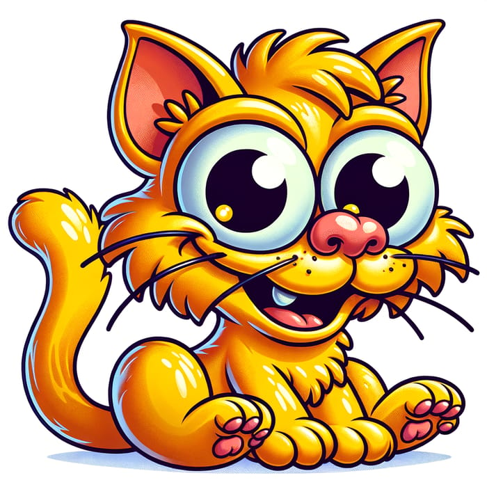 Simpsons-Style Cat Cartoon Illustration