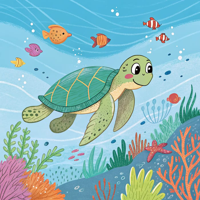 Kids Coloring Book: Sea Turtle Fun