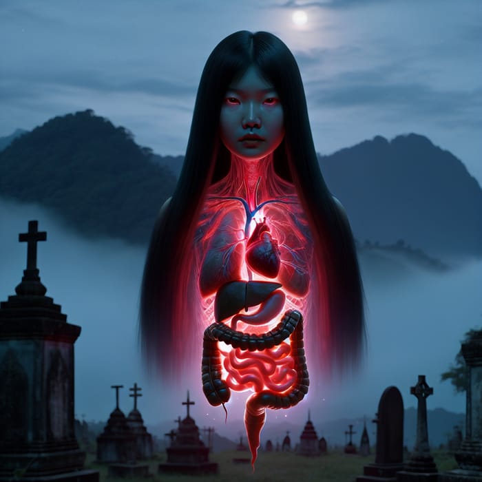 Ethereal Asian Ghost: Haunting Beauty of the Twilight Hour