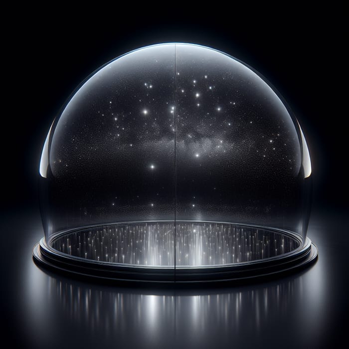 Glass Dome Shining Under Dark Sky