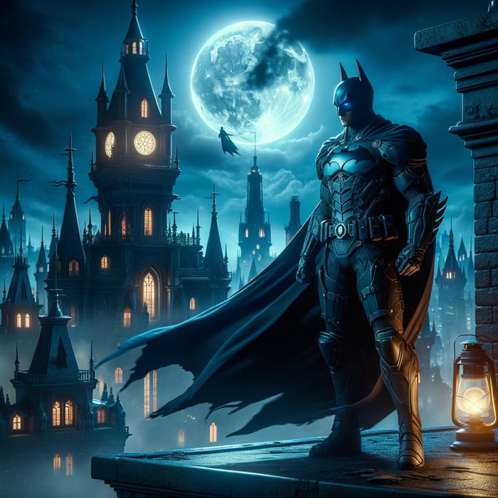 Gothic Style City with Original Hero - Night Scene Video