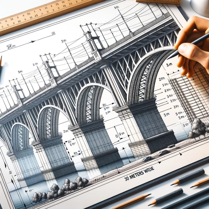 Detailed Bridge Design with 30 Meters Width