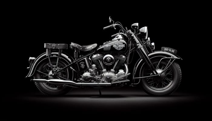 Classic 1955 Harley-Davidson Duo-Glide Motorcycle - Detailed Design Focus