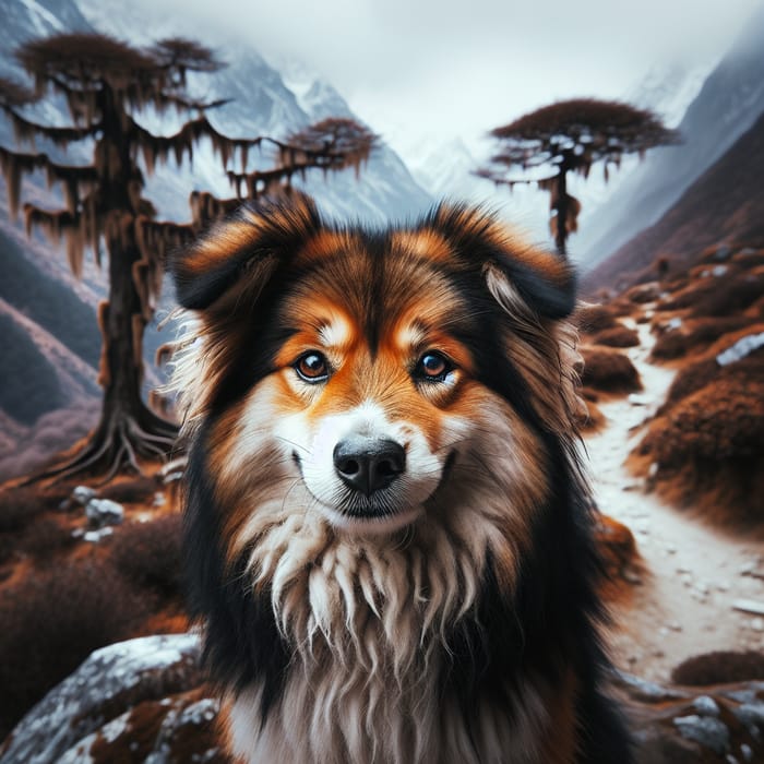 Stunning Nepali Dog Amid Himalayan Beauty