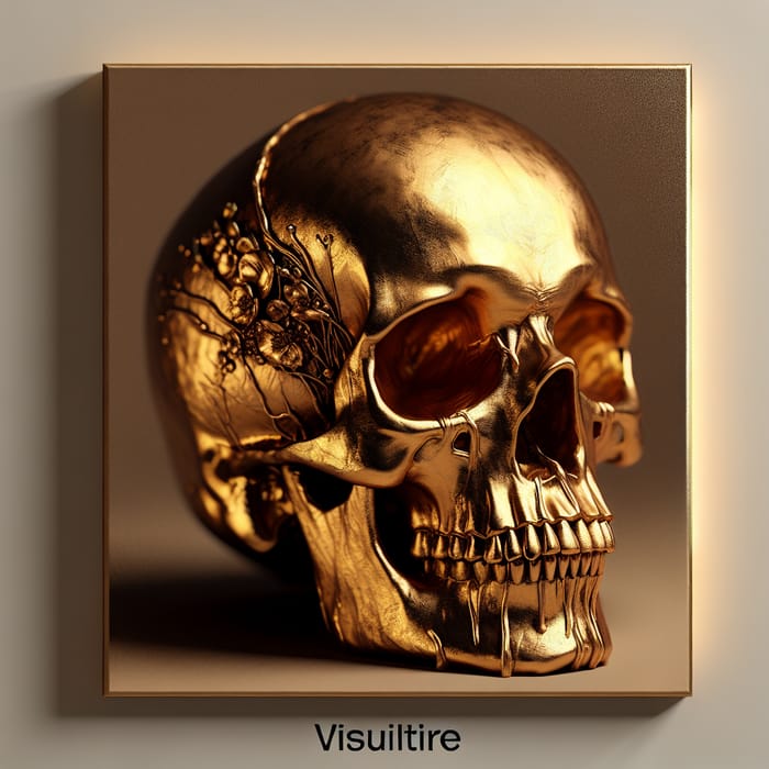 Gold Skull Sculpture: Exquisite Artwork Design