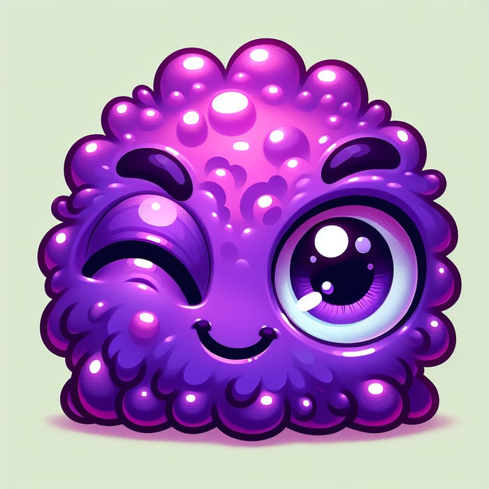 Cute Purple Monster Winking | Playful Character Design