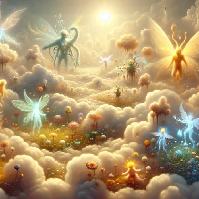 Fairy Monsters in Heaven: Ethereal Harmony in Celestial Landscape