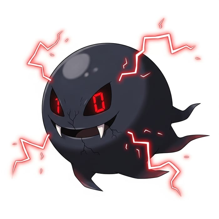 Mystical Black Ghost Pokémon with Electric Features Mystical Black Ghost Pokémon with Electric Features