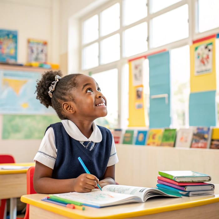 A Little Black Girl at School