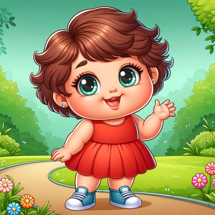 Chubby Girl Cartoon: Cute & Friendly Character