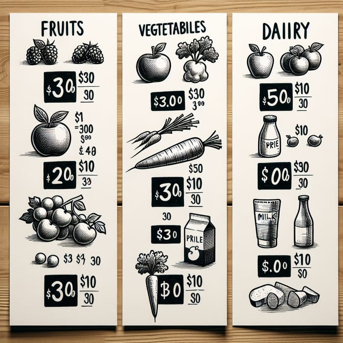 Fresh Price List for Organic Fruits, Vegetables, and Dairy