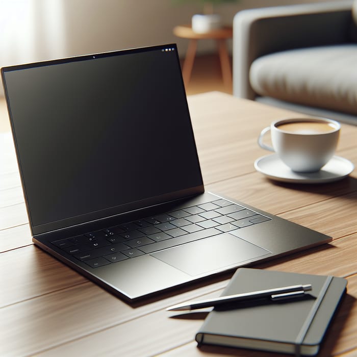 Stylish Laptop Setup in Home Office Workspace