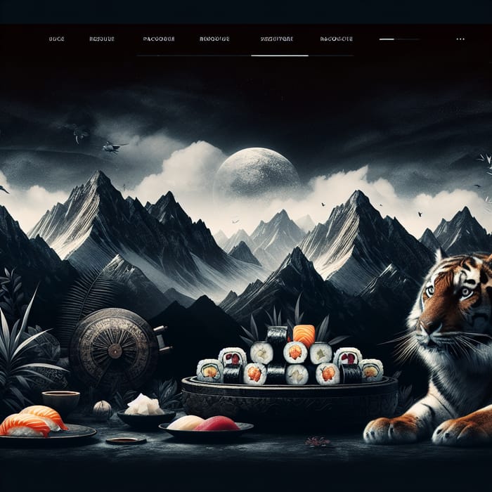 Majestic Russian Far East Mountains & Tiger with Sushi