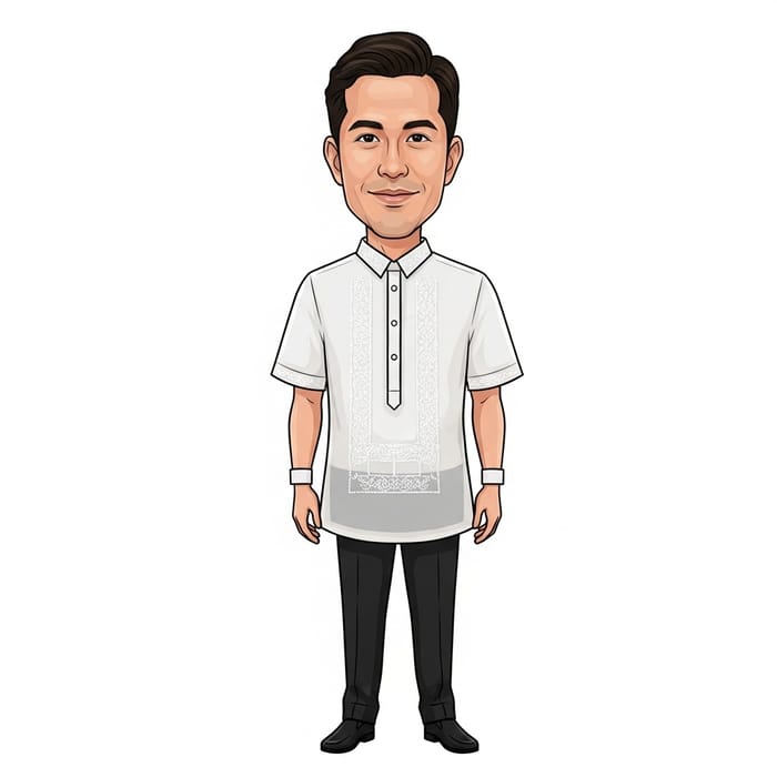 Traditional Filipino Barong Tagalog Caricature Art Traditional Filipino Barong Tagalog Caricature Art