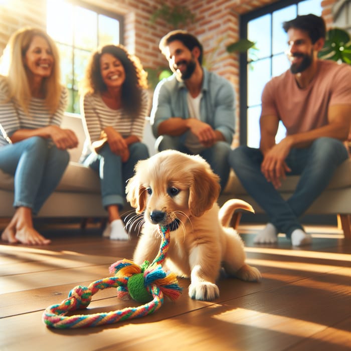 Vibrant Puppy Play: First Day Joy