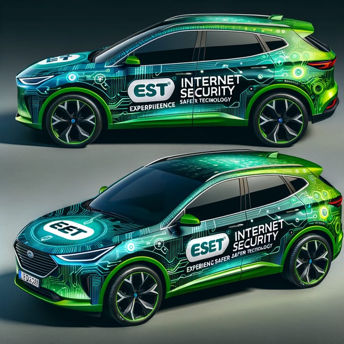 ESET Internet Security Car Advertisement for Xiaomi SU7 - Digital Security on Wheels