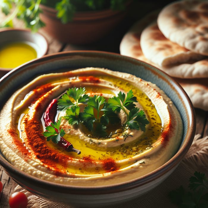 Cozy Hummus Bowl with Paprika & Olive Oil