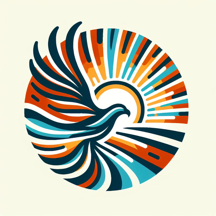 Eagle and Sun Abstract Logo Design