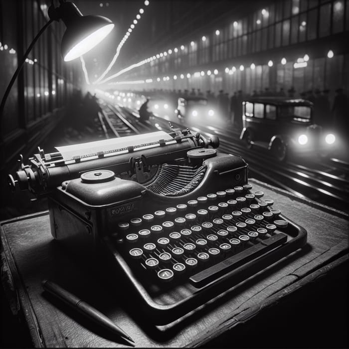 Nostalgic Russian Typewriter - Vintage Monochrome Photo Nostalgic Russian Typewriter - Vintage Monochrome Photo