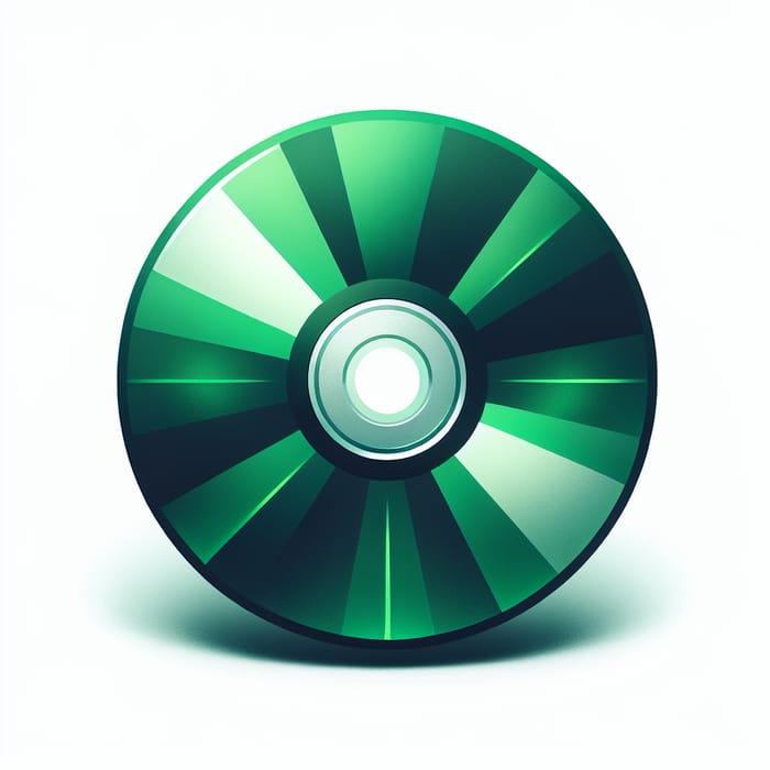 Verdant Green CD Icon: Symbol of Music & Data Storage