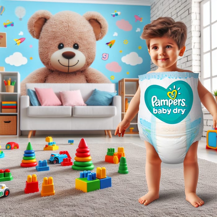 Cute 9-Year-Old in Pampers Baby Dry Diapers | Infantil Joyful Moments