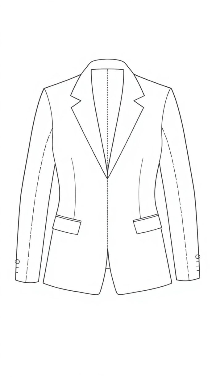 Blazer Cutting Pattern Design - Labeled Components