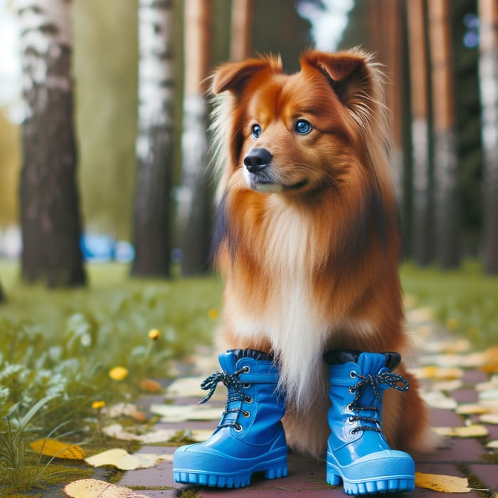 Dog in Blue Boots | Cute Canine Fashion