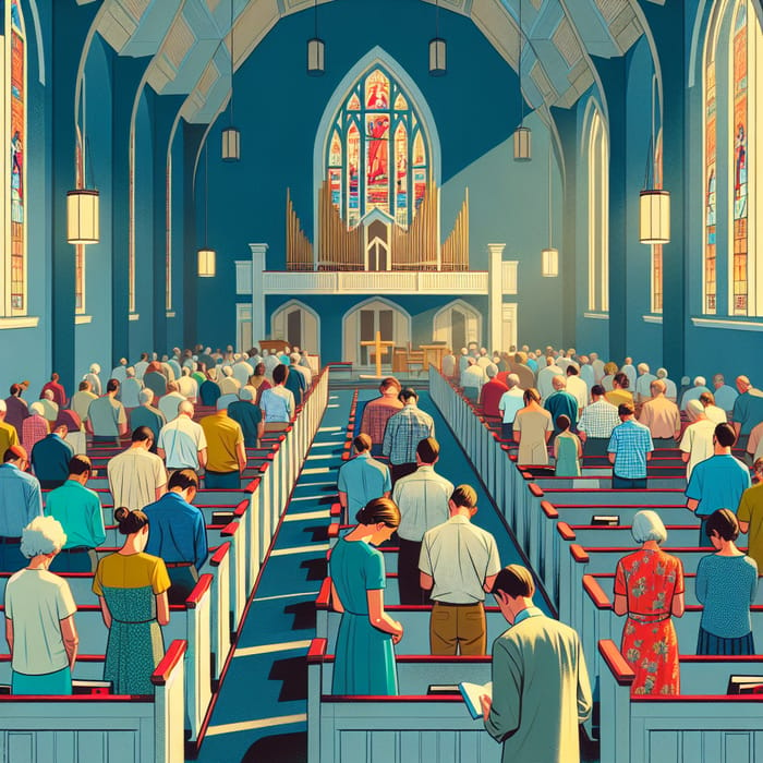 People Praying in an Evangelical Christian Church