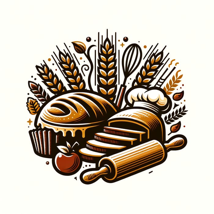 Bakery Logo Design with Bread, Cake, and More | Cozy Earthy Vibes