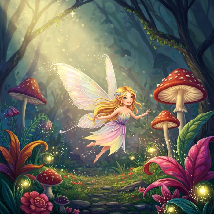 Cute Fairy in a Magical Forest