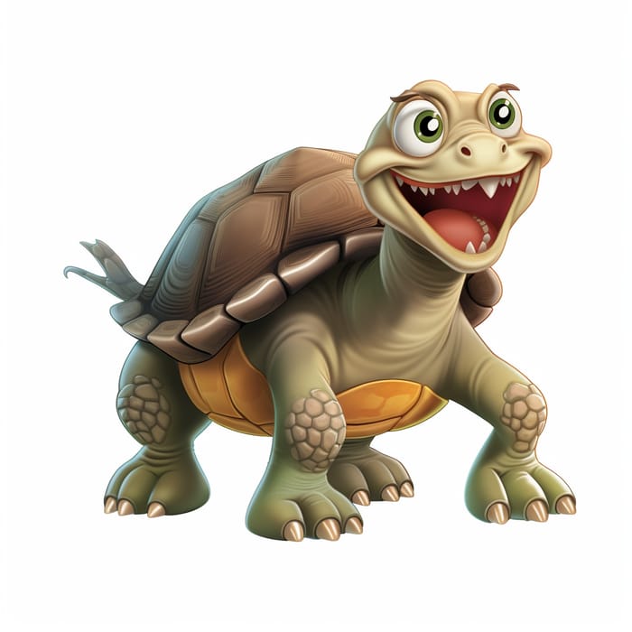 Happy Old Turtle Cartoon Image for Your Projects