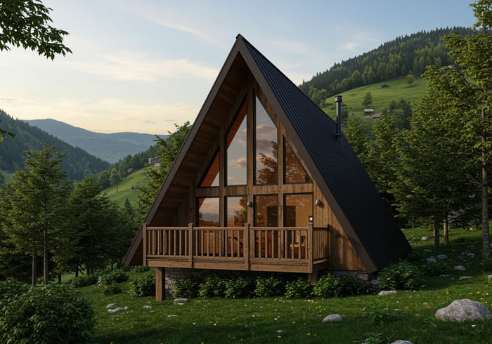 Cozy Swiss-Style A-Frame Cabin in Nature