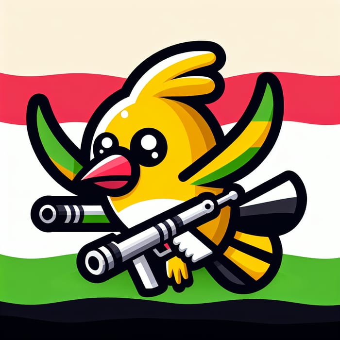 Flappy Bird with Gun and Palestine Flag - Mobile Game Character