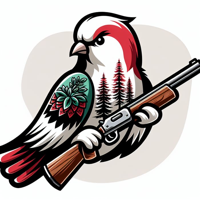 SCP Flappy Bird with Shotgun in Red, White, Green Color & Cedar Tree Tattoo