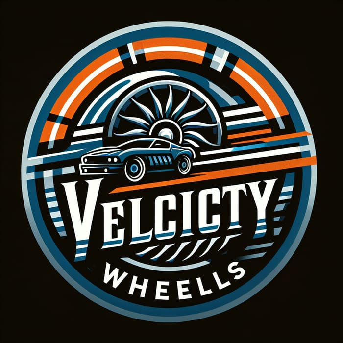 Velocity Wheels Car Shop Logo Design