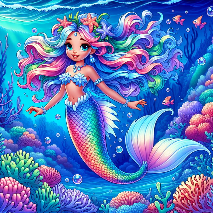 Polynesian Mermaid Saiya: Enchanting Coral Reef Dream in the Deep Blue Sea