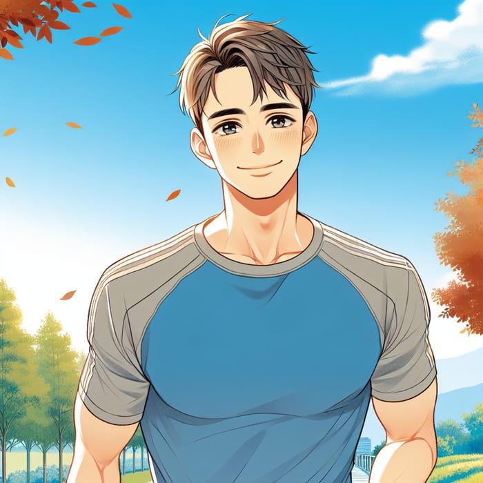 Phillip Prestwood: Athletic Man Walking Under Autumn Sky