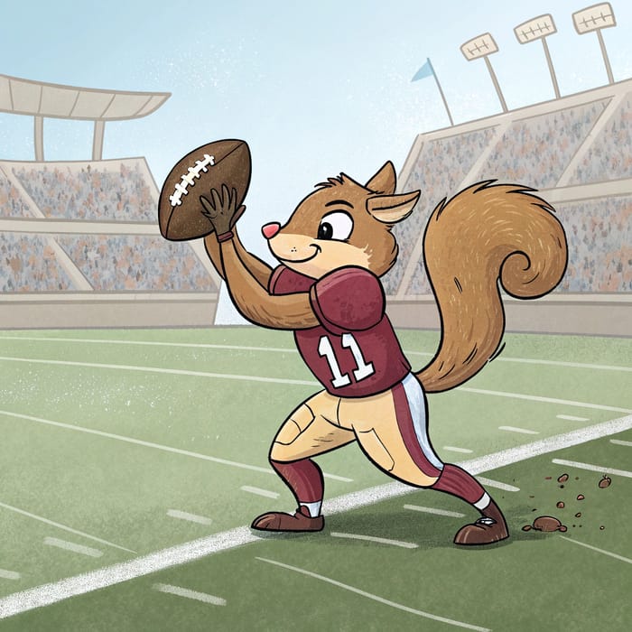 Muscular Squirrel Playing Football - Jersey #11