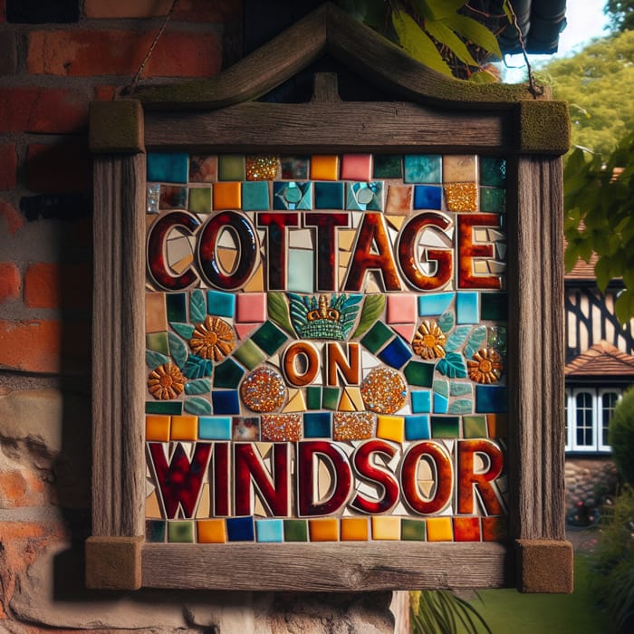 Charming Ceramic Mosaic Sign for 'Cottage On Windsor'